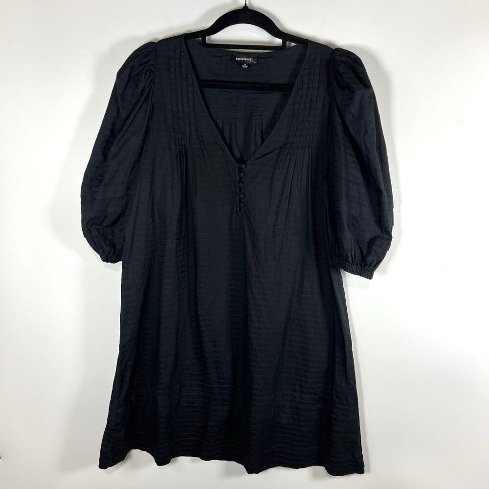 Summersalt The Cotton Pintuck Dress‎ Womens Size Small Black Classic Comfort